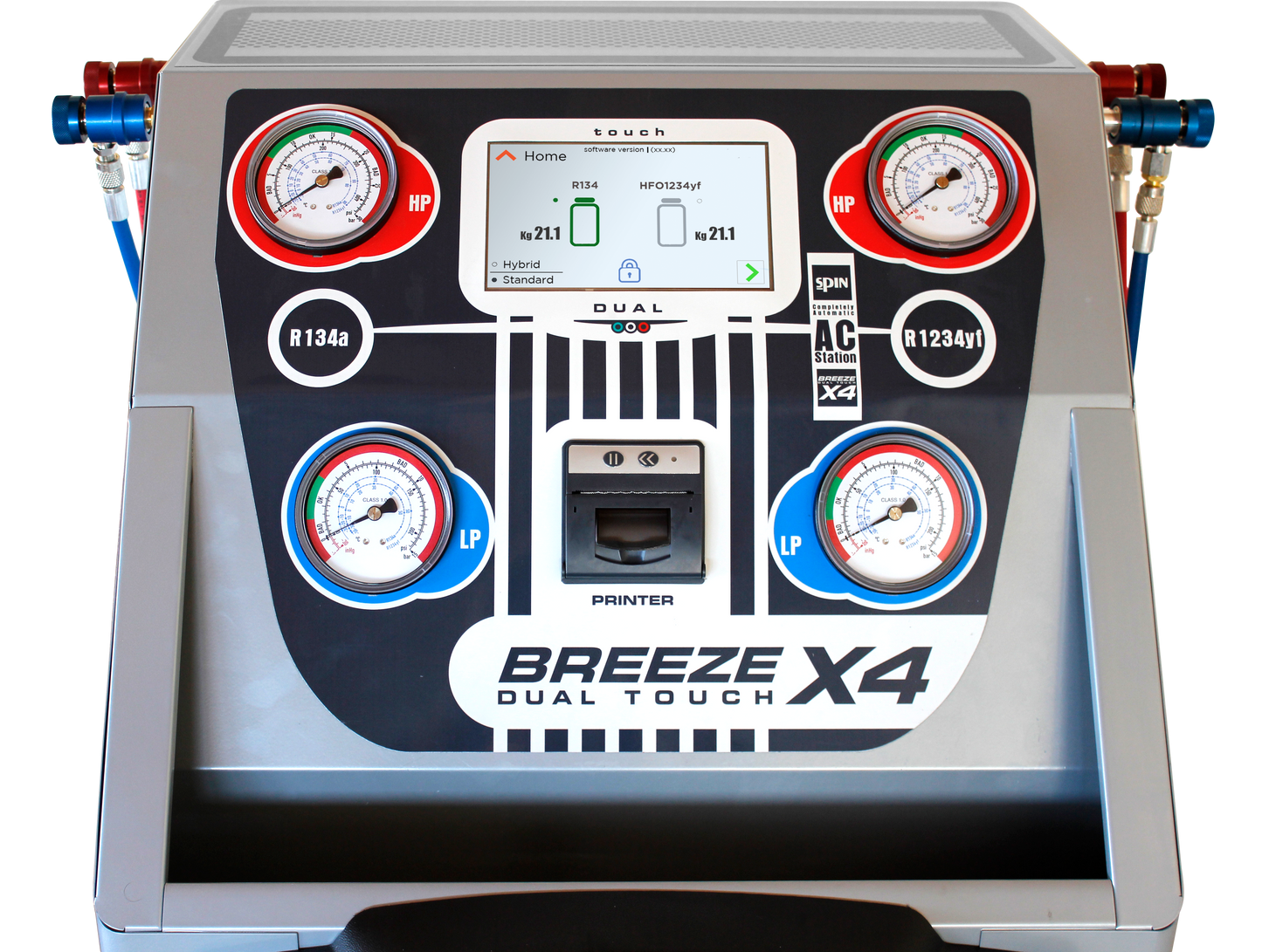 BREEZE X4 Dual Touch Automatisk A/C Köldmediestation för R134a & R1234yf