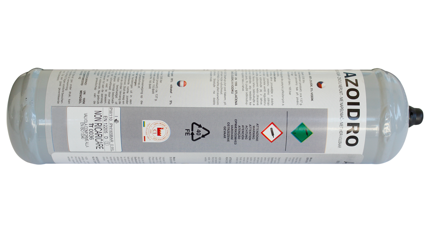 Kvävgas-väte N2-H2 Cylinder 2Lit.