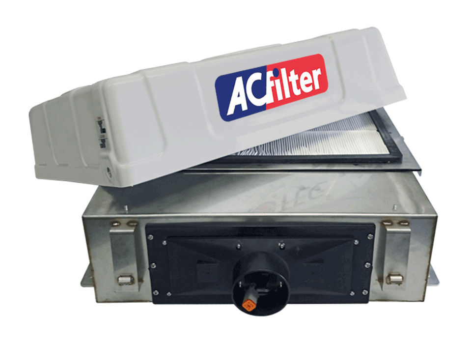 Luftrening med övertryck genom Damm/Kolfilter AC4 COMBI 12V 