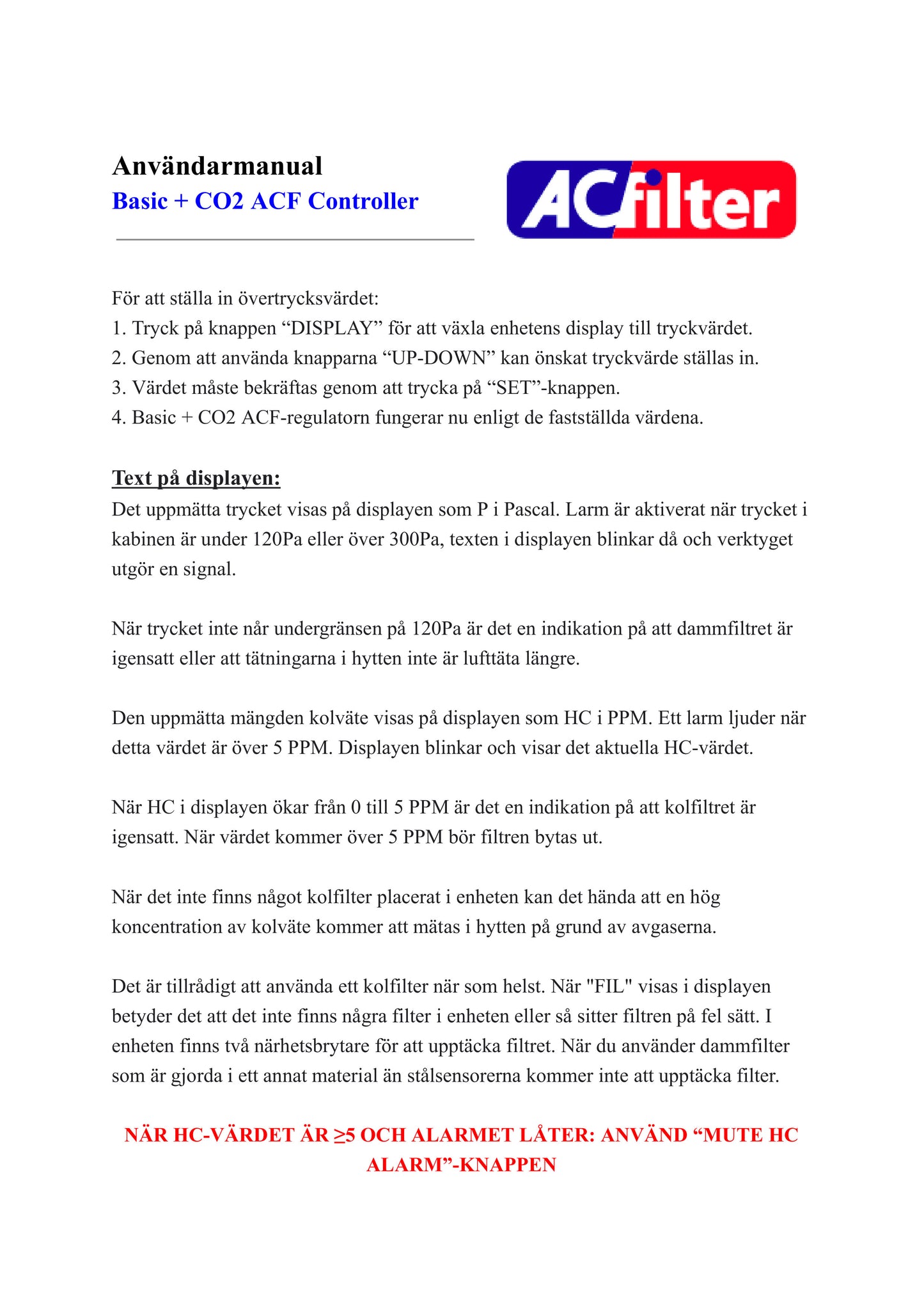 ACF-Styrenhet Basic